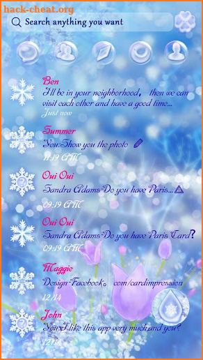 (FREE) GO SMS ICE CRYSTAL THEME screenshot