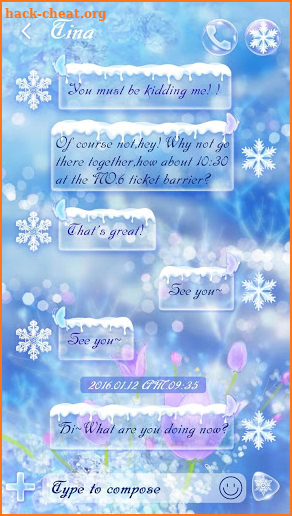 (FREE) GO SMS ICE CRYSTAL THEME screenshot