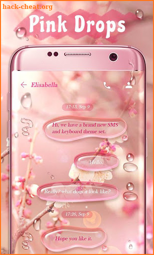 (FREE) GO SMS PINK DROPS THEME screenshot