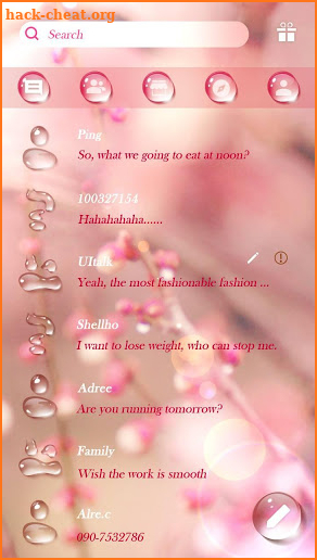 (FREE) GO SMS PINK DROPS THEME screenshot