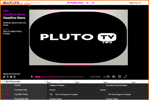 Free hints for Pluto TV screenshot