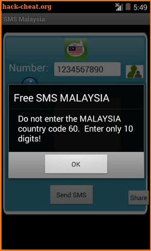 Free SMS Malaysia screenshot