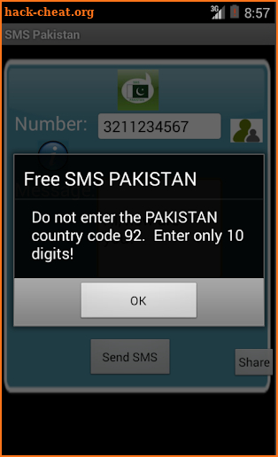 Free SMS Pakistan screenshot