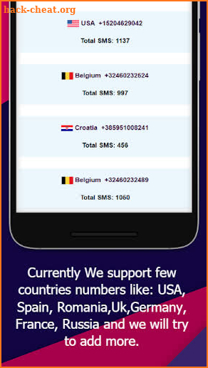 Free SMS Receive - Temporary Virtual Phone Numbers screenshot