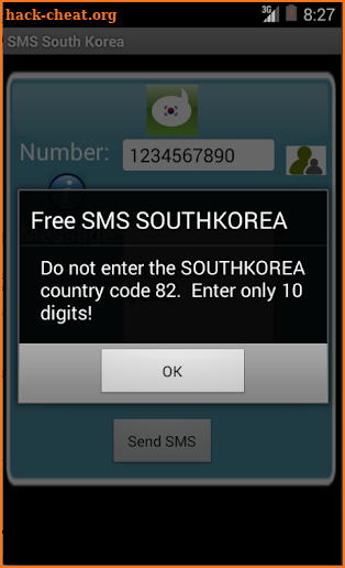 Free SMS South Korea screenshot