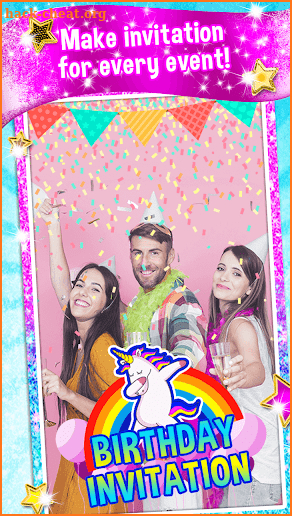 🦄 Free Unicorn Invitation Maker 🦄 screenshot