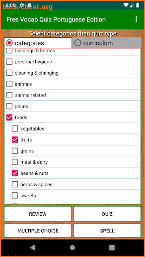 Free Vocab Quiz Portuguese Edition screenshot