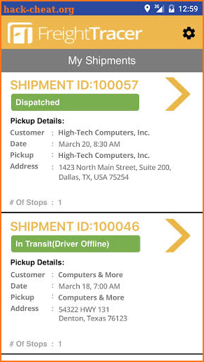 FreightTracer Mobile screenshot