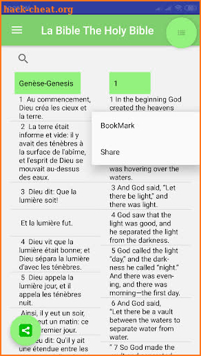 French Bible English Bible Parallel screenshot