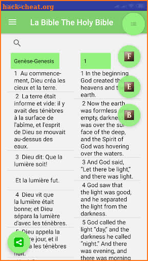 French Bible English Bible Parallel screenshot