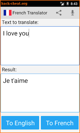 French English Translator screenshot