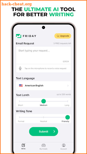 Friday: AI E-mail assistant screenshot