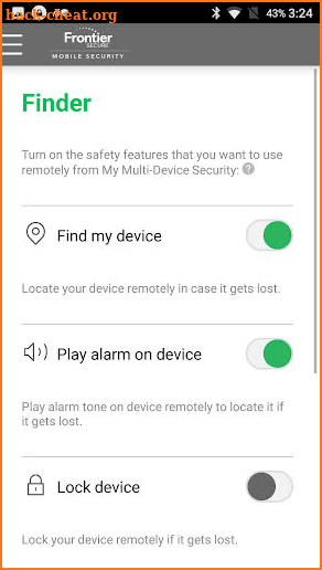 Frontier Multi-Device Security screenshot