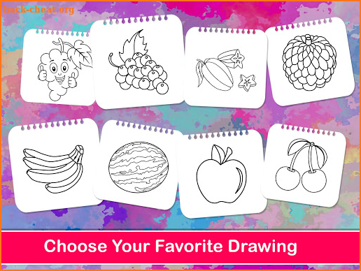 Fruits Coloring Book & Drawing Book Game For Kids screenshot