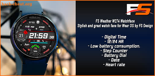 FSW274 Digital Watchface screenshot