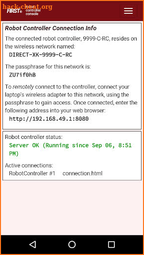 FTC Robot Controller screenshot