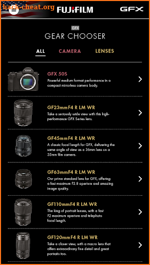 FUJIFILM X GFX USA screenshot