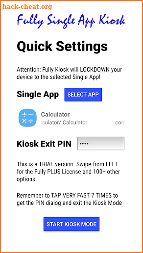 Fully Single App Kiosk screenshot