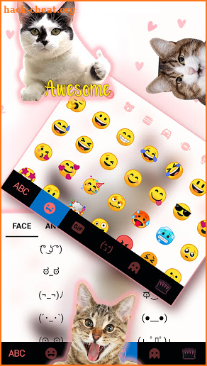 Funny Cat Face Keyboard Background screenshot