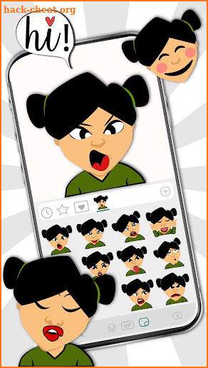 Funny Face Girl Emoji Stickers screenshot