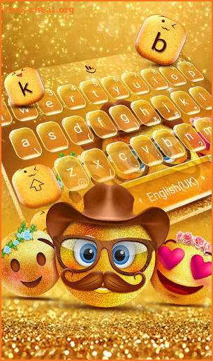 Funny Golden Glitter Emoji Keyboard screenshot