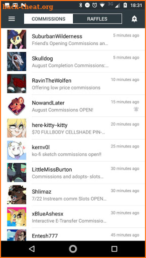 Furaffinity Commfeed screenshot