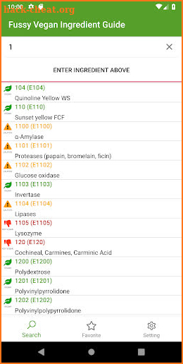 Fussy Vegan Ingredient Guide screenshot