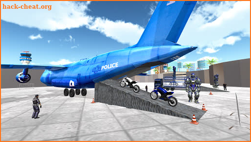 Future Police Robot Bike Airplane Transporter screenshot