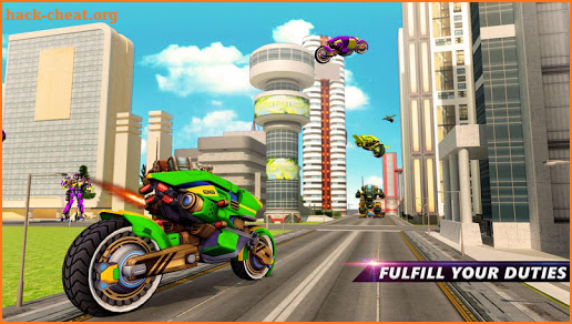 Futuristic Robot Flying Bike War Simulator screenshot