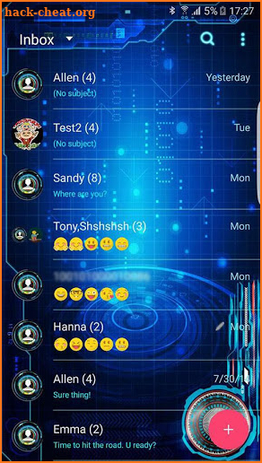 Futuristic skin for Handcent Next SMS screenshot