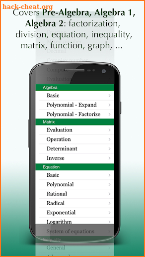 FX Algebra Problem Solver screenshot