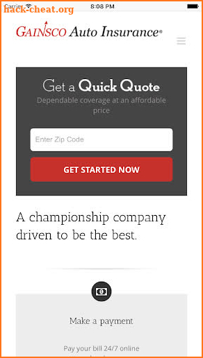 GAINSCO Auto Insurance screenshot