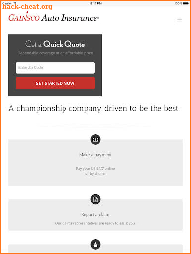 GAINSCO Auto Insurance screenshot