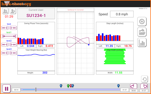 GaitSens 2.0  (Previously GaitSens 2000) screenshot