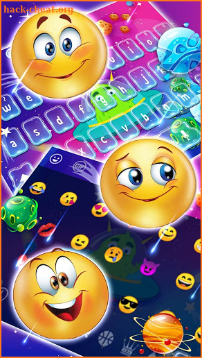 Galaxy Alien Cartoon Keyboard Theme screenshot