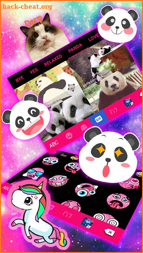 Galaxy Baby Panda Keyboard Theme screenshot