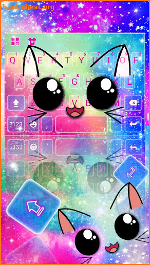 Galaxy Cuteness Kitty Keyboard Theme screenshot