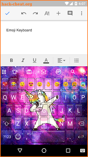 Galaxy Dab Unicorn Emoji Gif Keyboard wallpaper screenshot