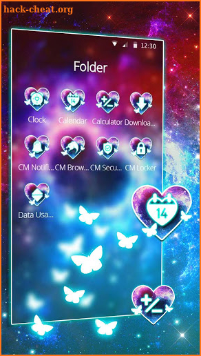 Galaxy Dreamy Neon Heart Theme screenshot