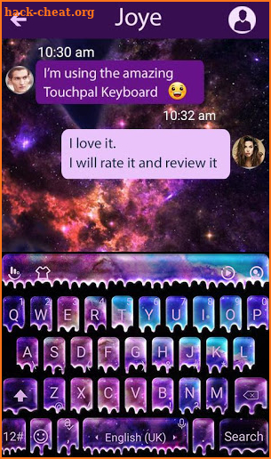 Galaxy Droplets Keyboard Theme screenshot