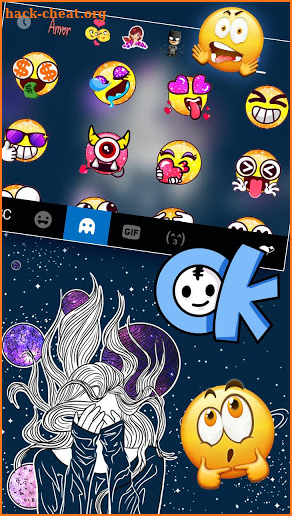 Galaxy Girl Keyboard Theme screenshot