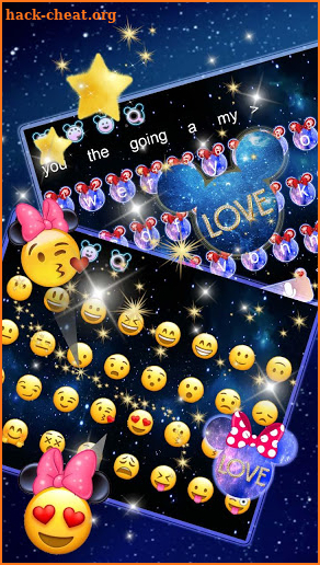 Galaxy Glitter Bow Minnies Keyboard screenshot