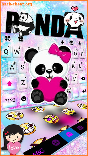 Galaxy Heart Panda Keyboard Theme screenshot