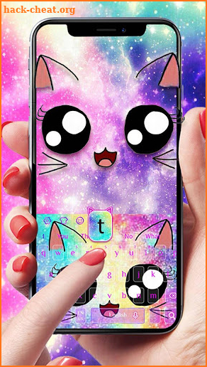 Galaxy Kitty Big Eyes Keyboard Theme screenshot