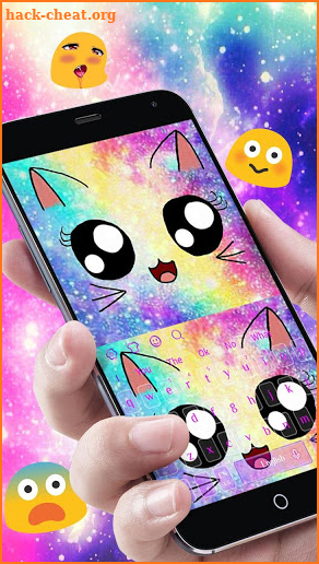 Galaxy Kitty Big Eyes Keyboard Theme screenshot