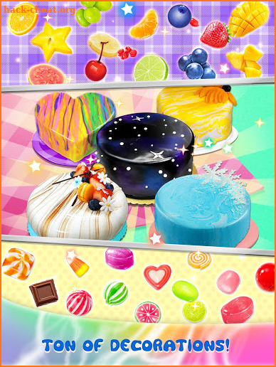 Galaxy Mirror Glaze Cake - Sweet Desserts Maker screenshot