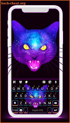 Galaxy Neon Cat Keyboard Background screenshot