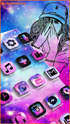 Galaxy, Sad, Girl Themes & Wallpapers screenshot