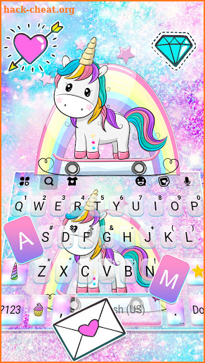 Galaxy Skate Unicorn Keyboard Theme screenshot