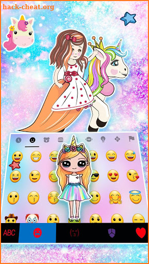 Galaxy Unicorn Girl Keyboard Theme screenshot